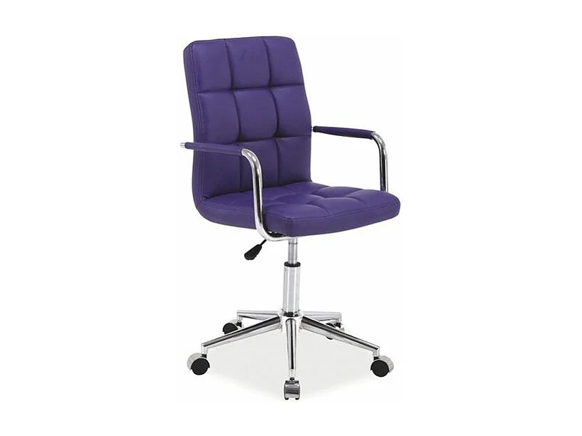 Chaise de bureau à roulettes - Q022 - 51 x 40 x 87 cm - Cuir PU - Violet