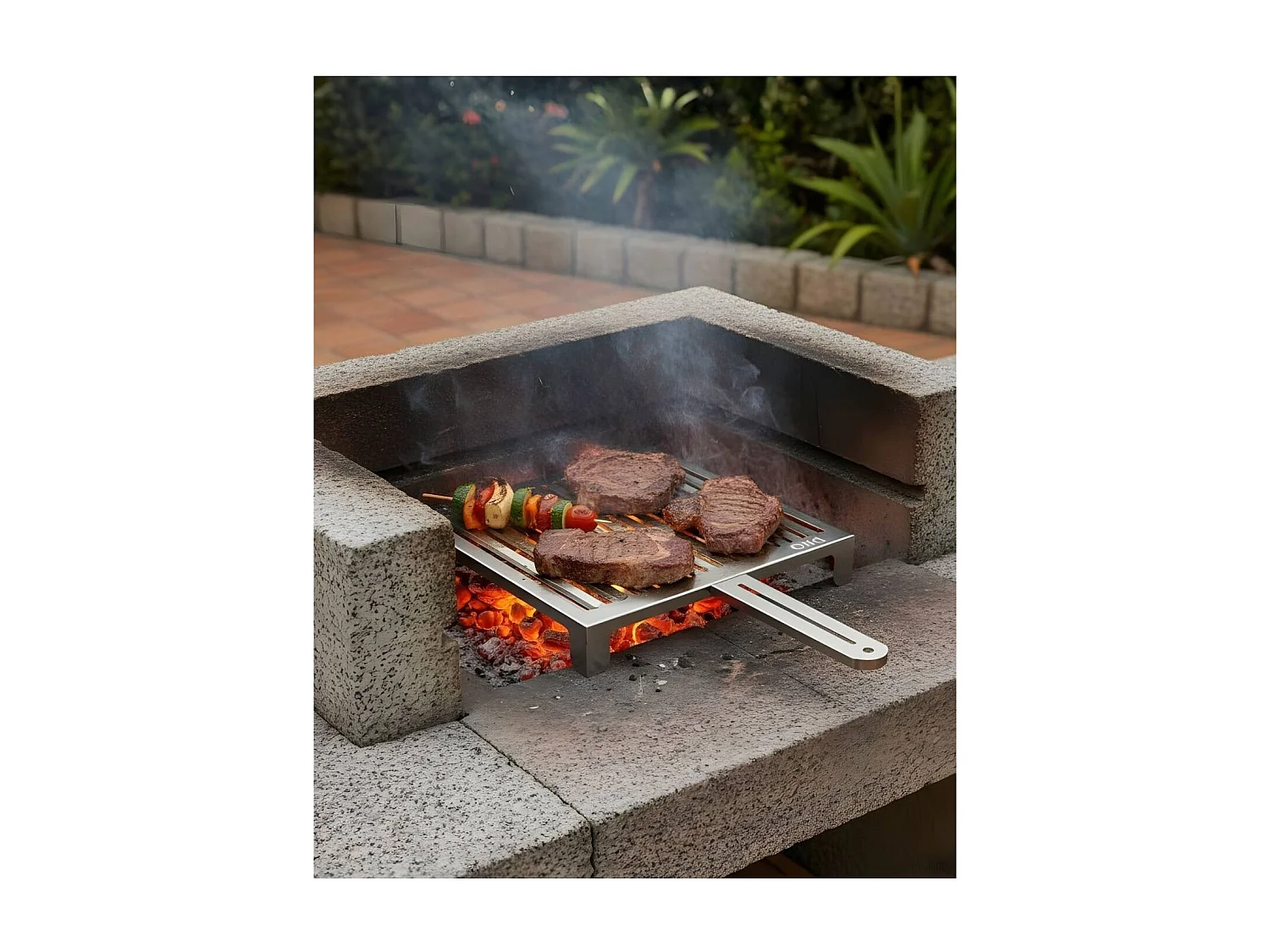 Grille barbecue inox viande, moyenne, ABRÁSAME