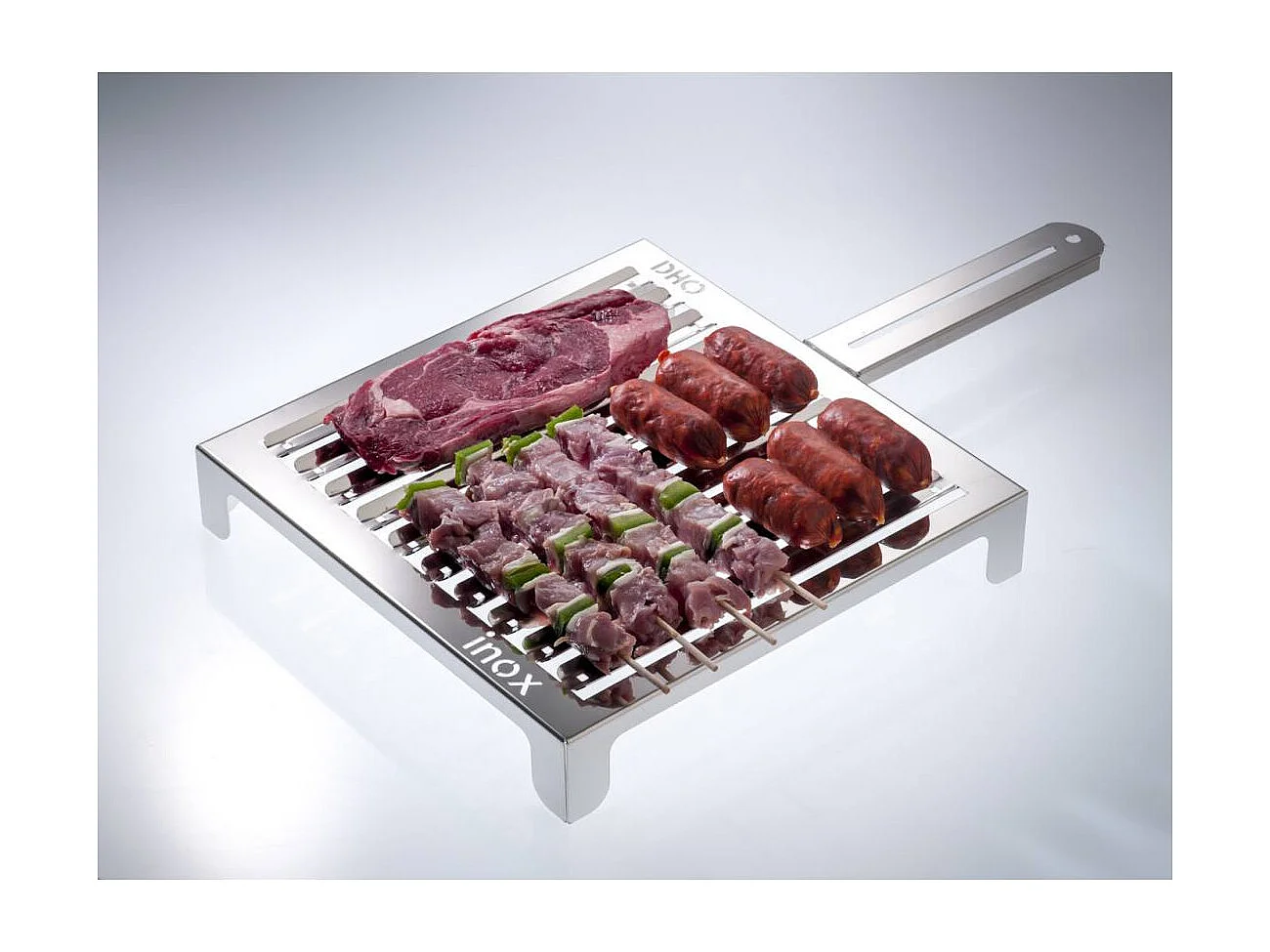 Grille barbecue inox viande, moyenne, ABRÁSAME