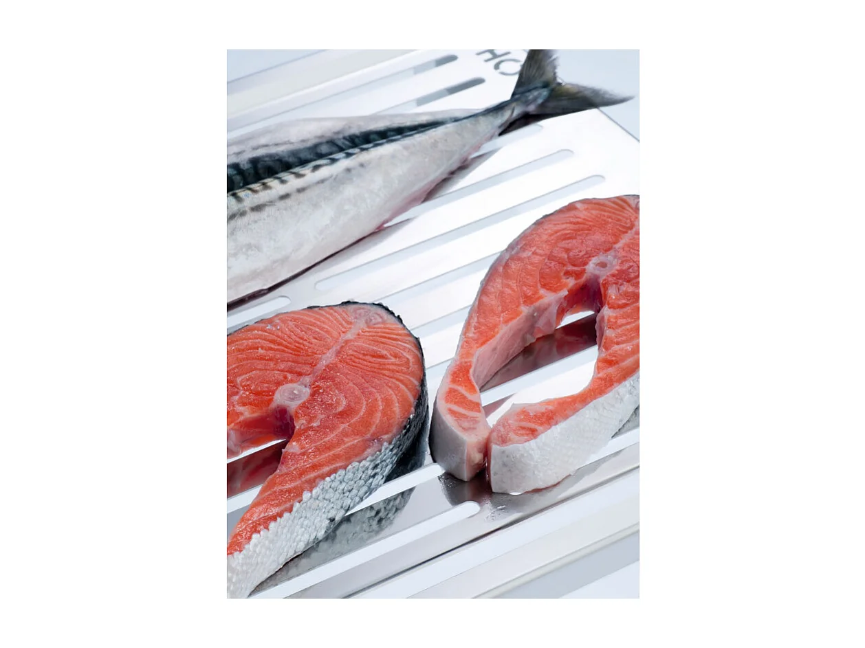 Großer Edelstahl-Grillrost für BBQ | für Fisch & Gemüse – Grillfläche 50 × 35 cm - ABRASAME