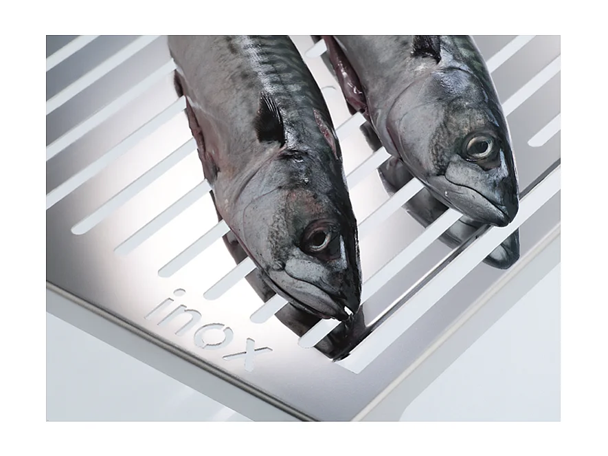 Großer Edelstahl-Grillrost für BBQ | für Fisch & Gemüse – Grillfläche 50 × 35 cm - ABRASAME