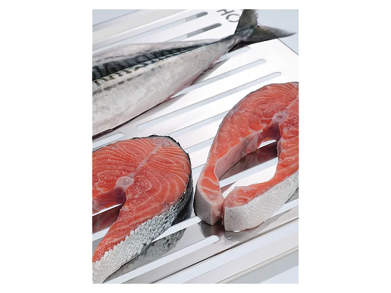 Griglia BBQ in acciaio inox grande | per pesce e verdure – Superficie 50 × 35 cm, ABRASAME