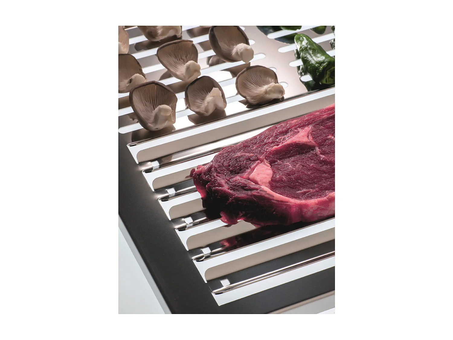 Grille barbecue inox, moyenne, viande poisson légumes, ABRÁSAME