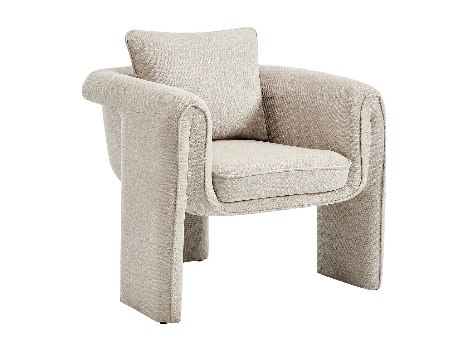 Fauteuil en tissu beige JOLIPIA