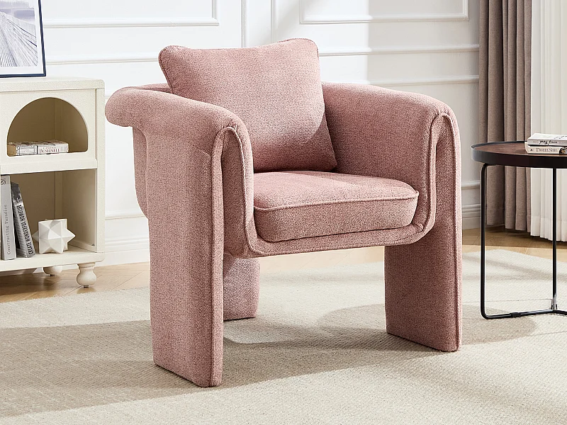 Fauteuil en tissu rose JOLIPIA