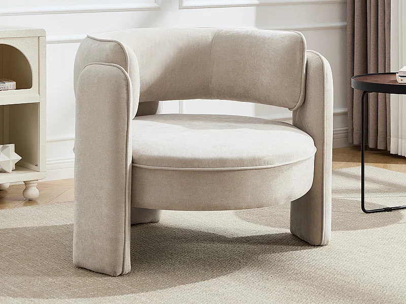 Fauteuil en tissu beige ZORIMO