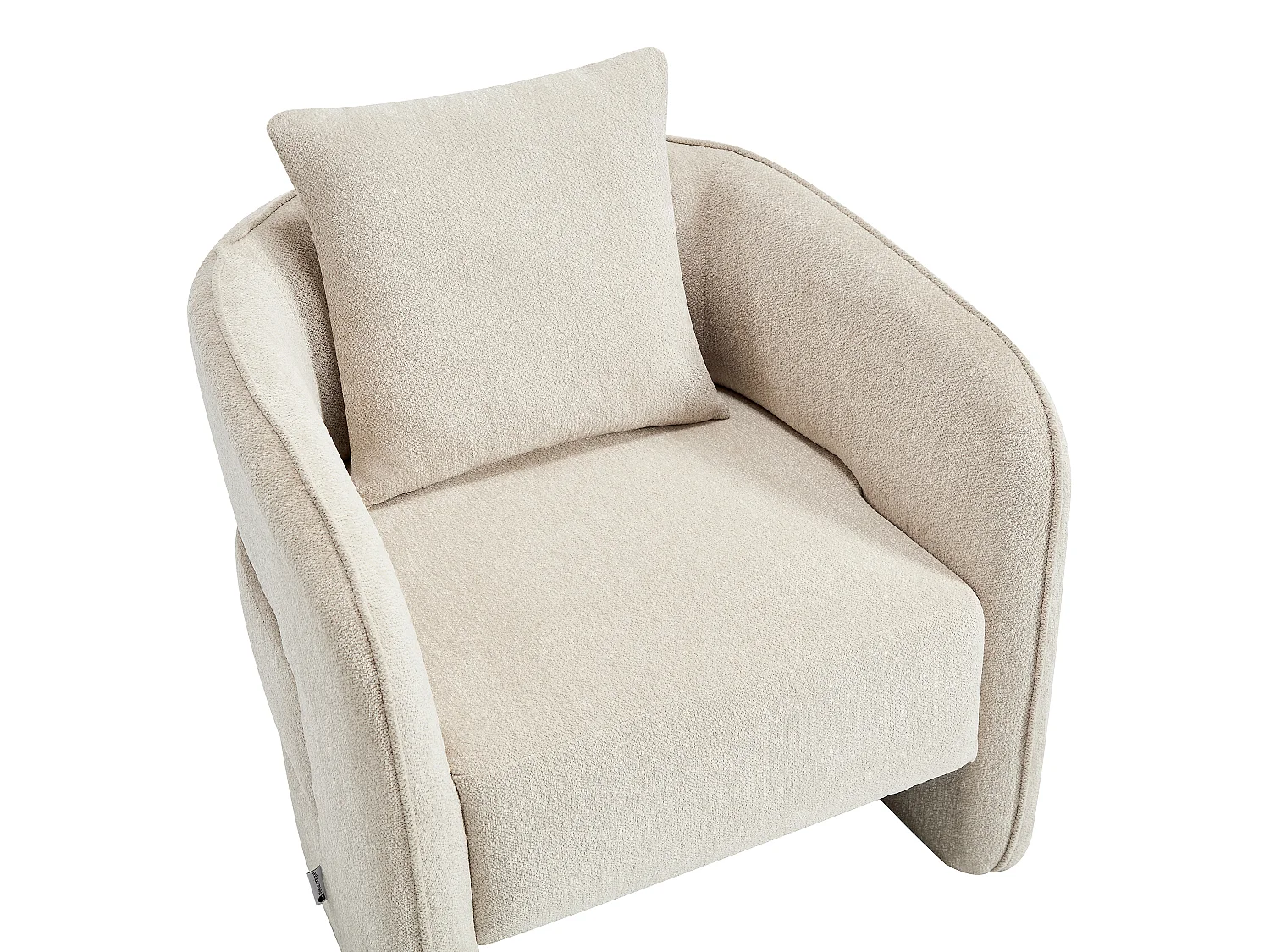 Fauteuil en tissu chiné beige LANITO
