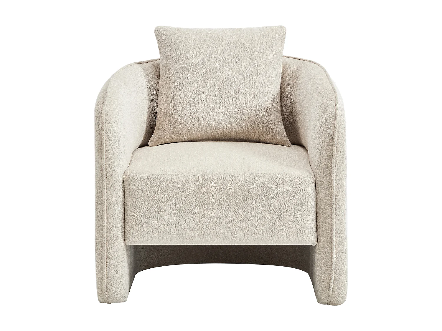 Fauteuil en tissu chiné beige LANITO