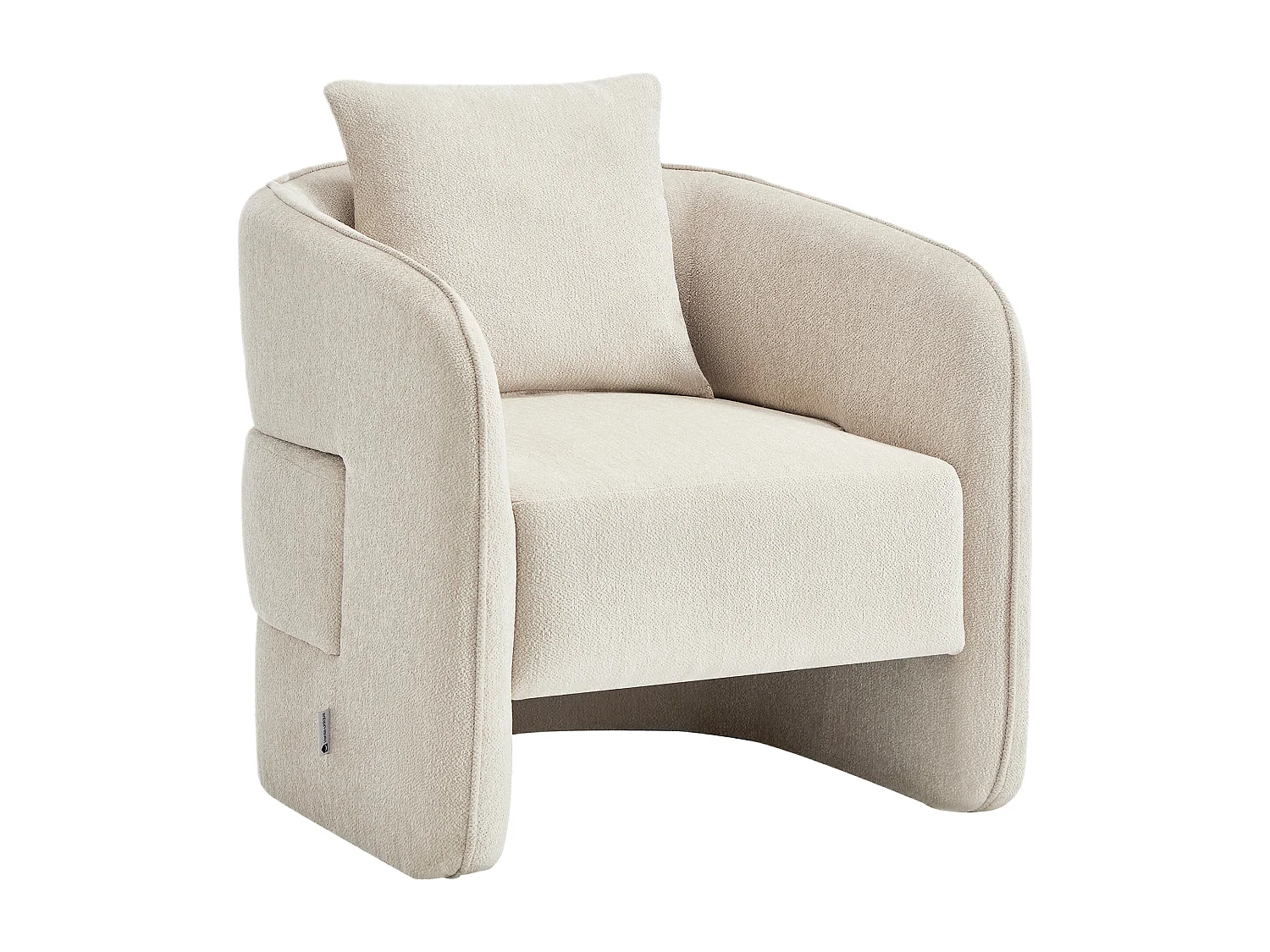 Fauteuil en tissu chiné beige LANITO