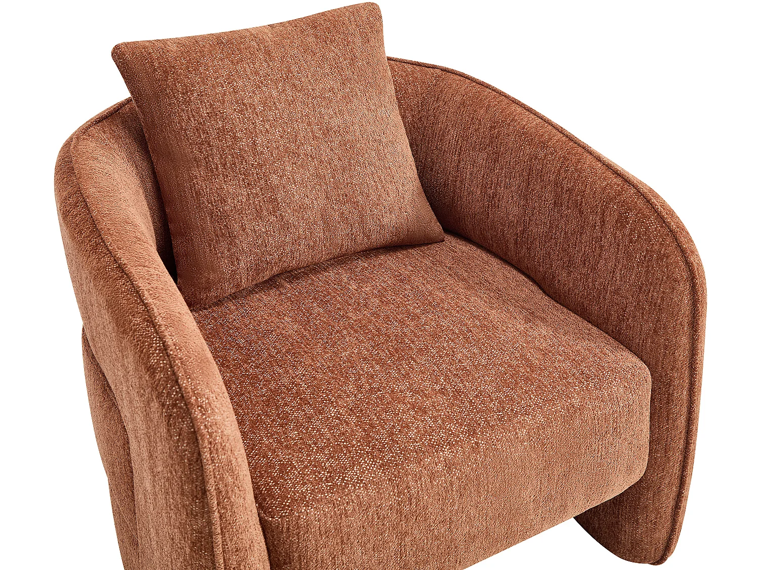 Fauteuil en tissu chiné terracotta LANITO