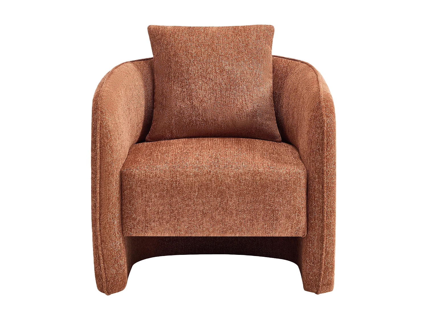 Fauteuil en tissu chiné terracotta LANITO