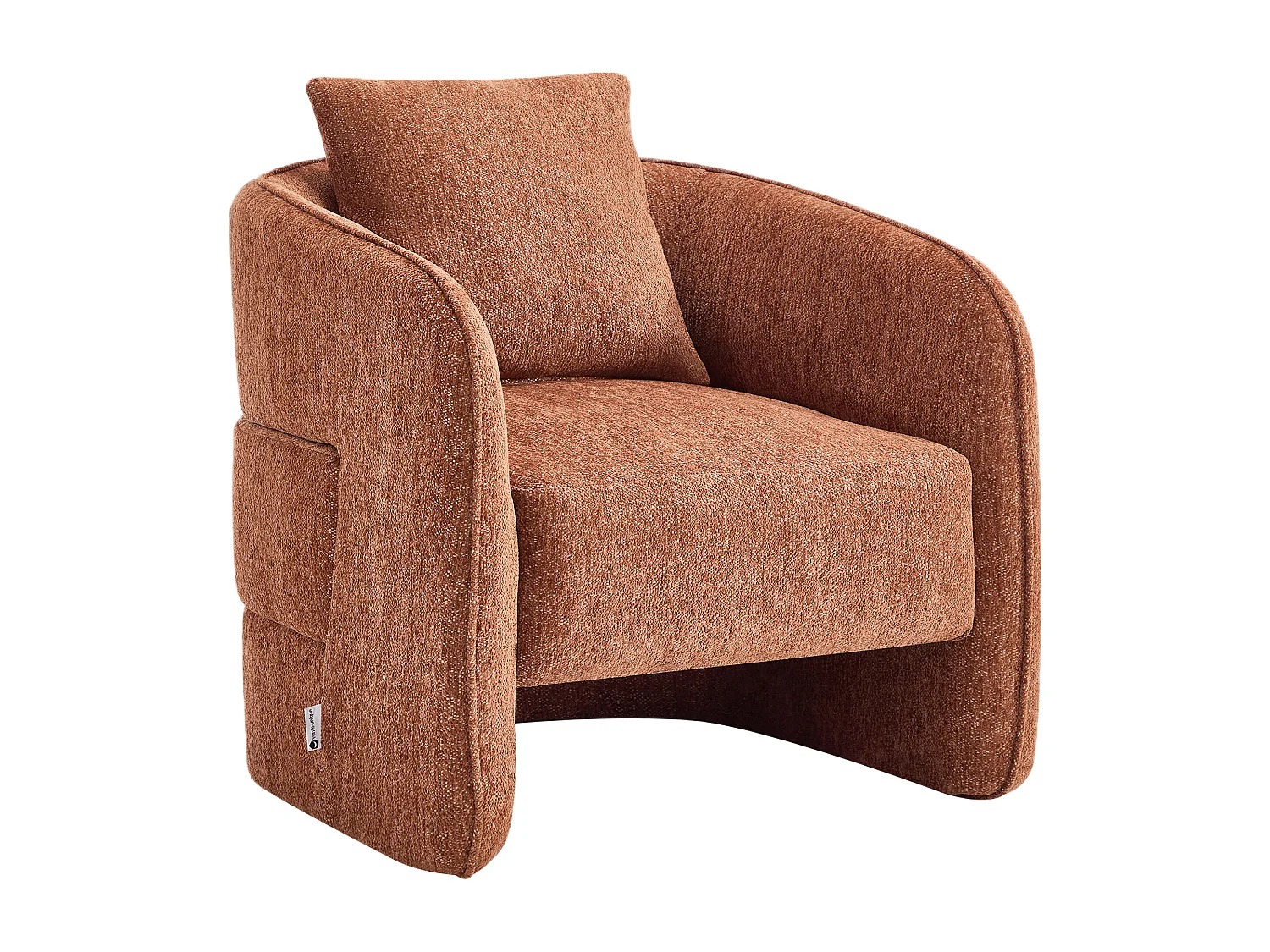 Fauteuil en tissu chiné terracotta LANITO