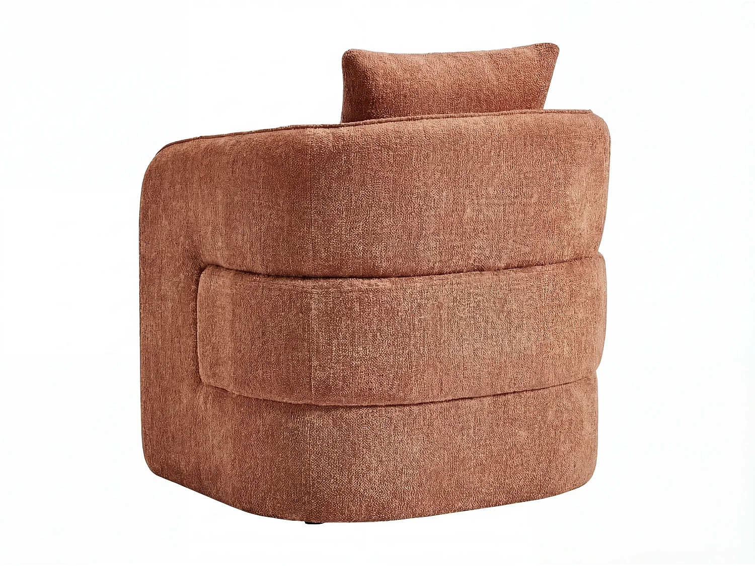 Sessel aus meliertem Stoff – Terrakotta – LANITO