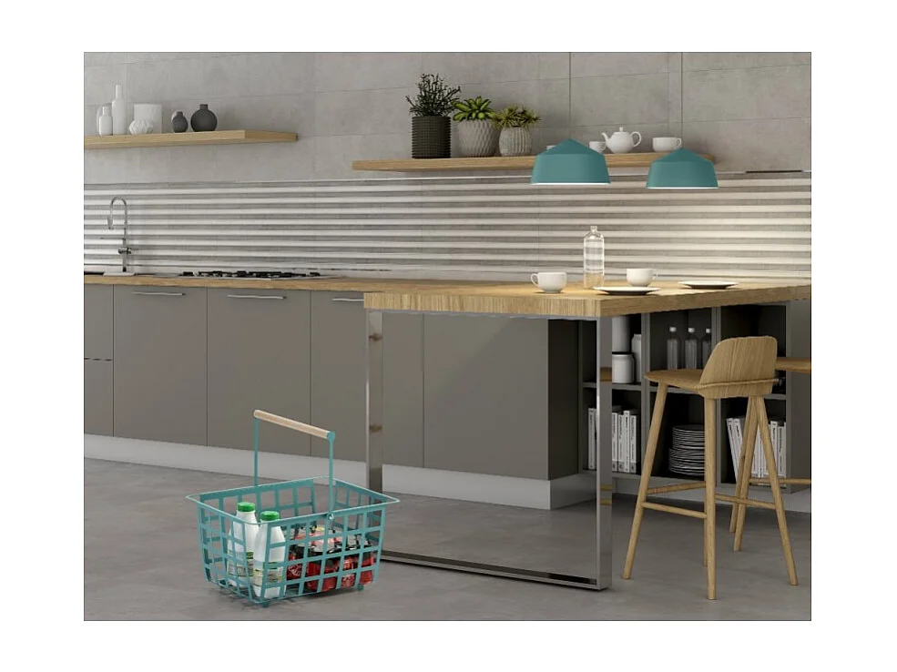 Halb großer Multifunktionskorb, mit Holzgriff aus Buche ZESTA