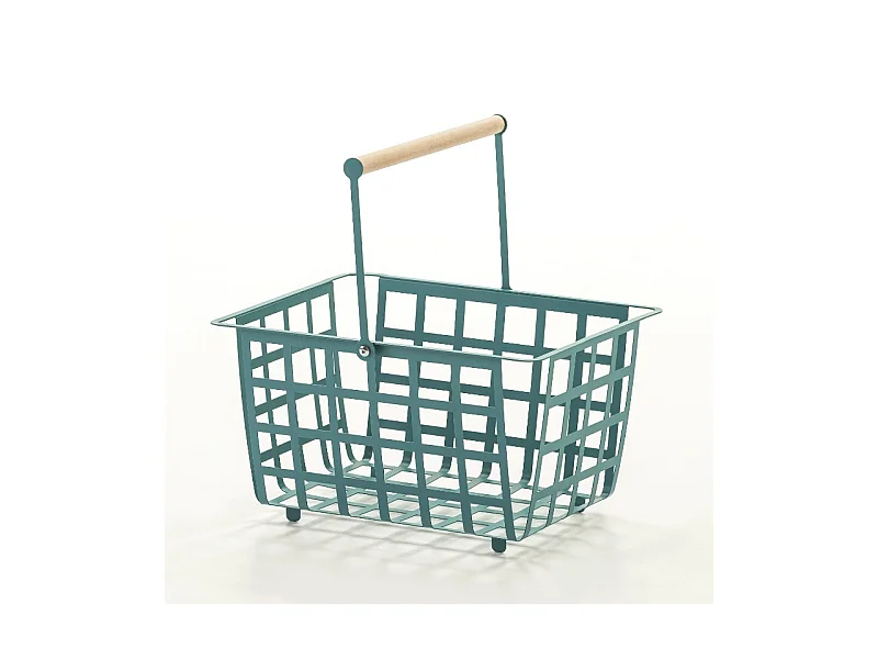 DON HIERRO - Cesta metálica de ordenación con asa, tamaño semi grande, multifuncional y decorativa, ZESTA-