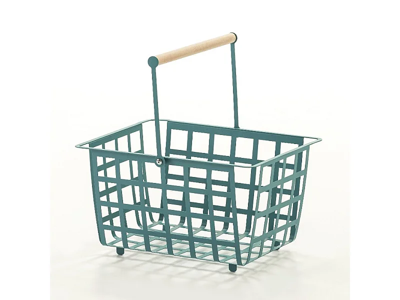 Panier de rangement et décoratif en métal,avec poignée,  taille semi grande, ZESTA