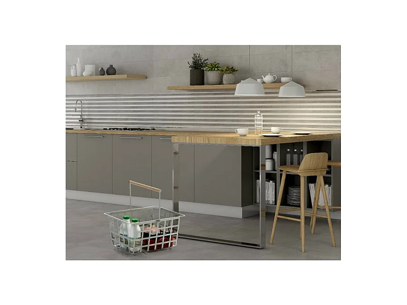 DON HIERRO - Cesta metálica de ordenación con asa, tamaño semi grande, multifuncional y decorativa, ZESTA-