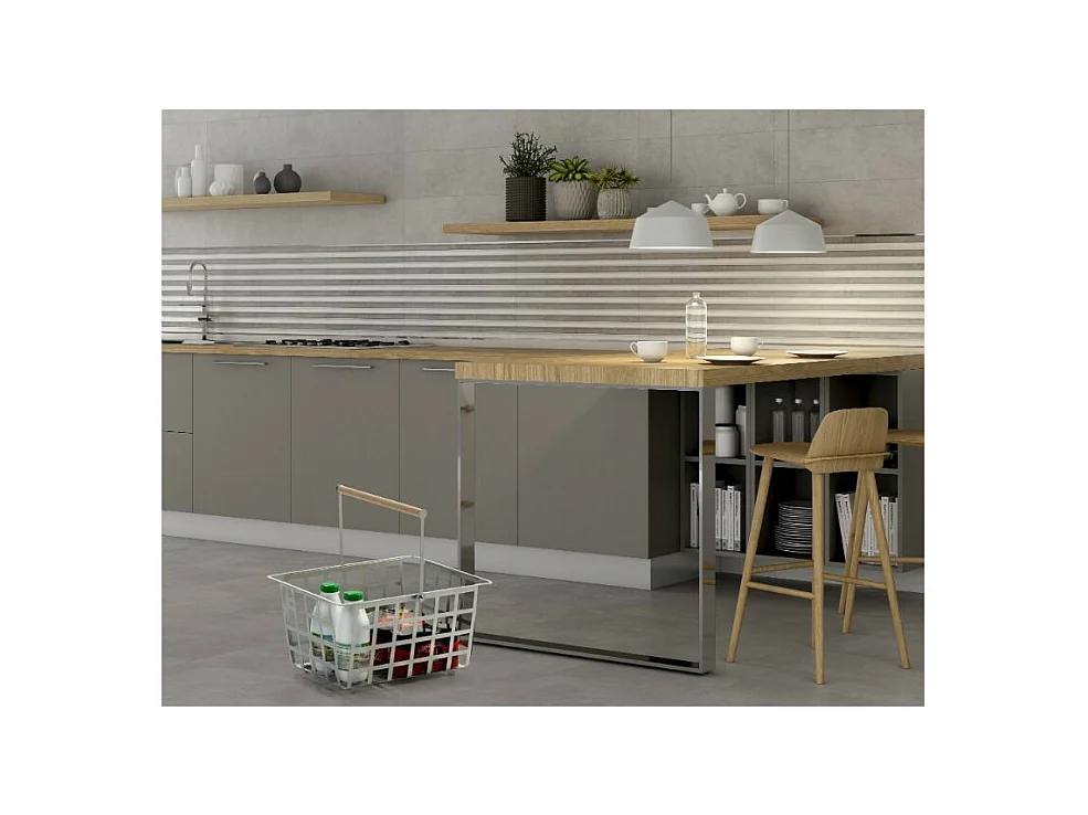 Panier de rangement et décoratif en métal,avec poignée,  taille semi grande, ZESTA