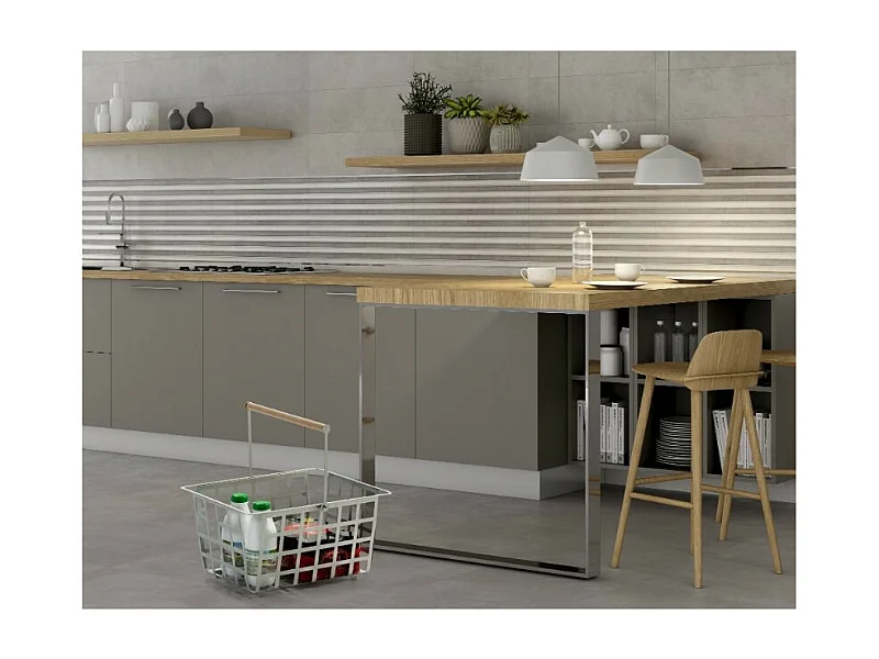 DON HIERRO - Cesta metálica de ordenación con asa, tamaño semi grande, multifuncional y decorativa, ZESTA-