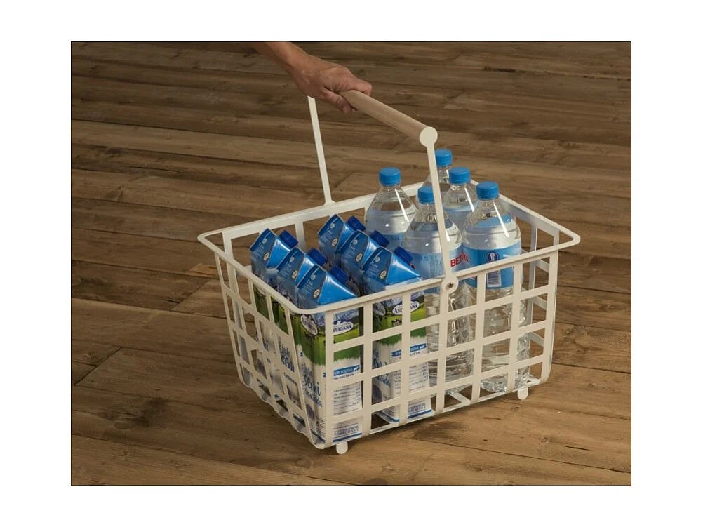 Panier de rangement et décoratif en métal,avec poignée,  taille semi grande, ZESTA