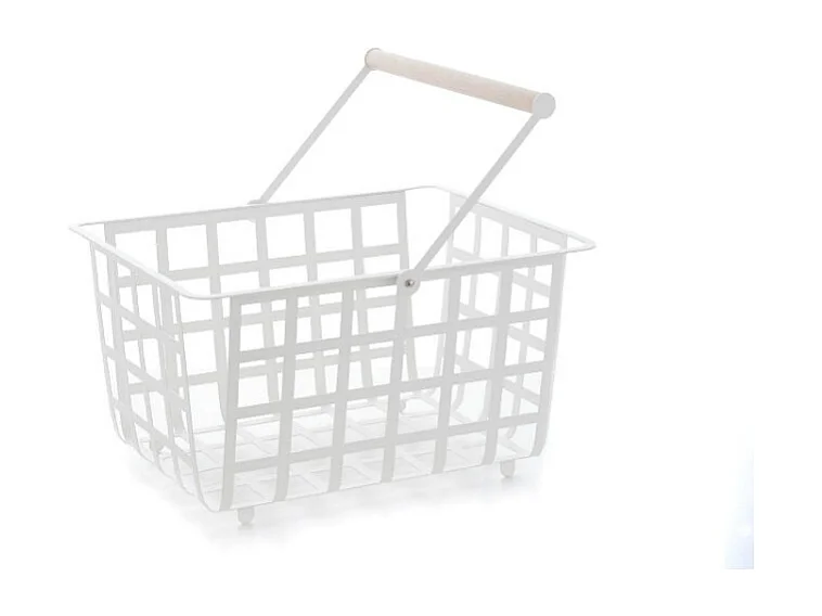 Panier de rangement et décoratif en métal,avec poignée,  taille semi grande, ZESTA