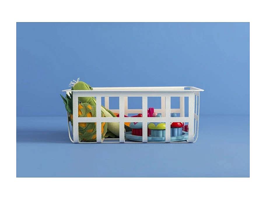 Panier de rangement et décoratif en métal, taille moyenne, ZESTA