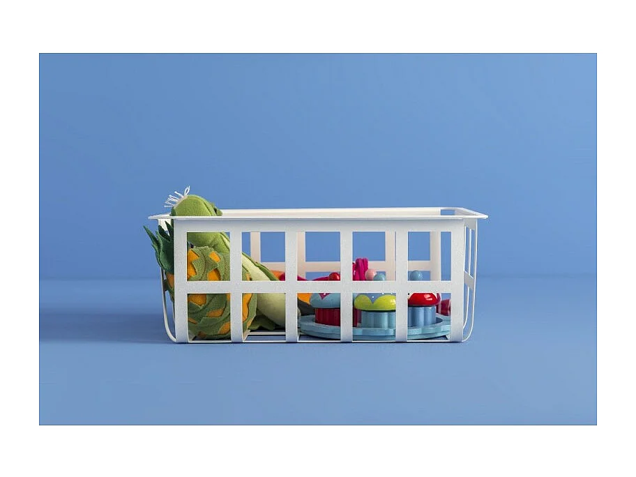 Panier de rangement et décoratif en métal, taille moyenne, ZESTA