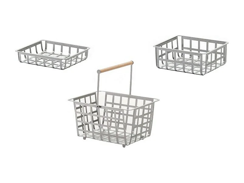 DON HIERRO - ZESTAS, set de 3 cestas: tamaño pequeño, medio y semi grande-