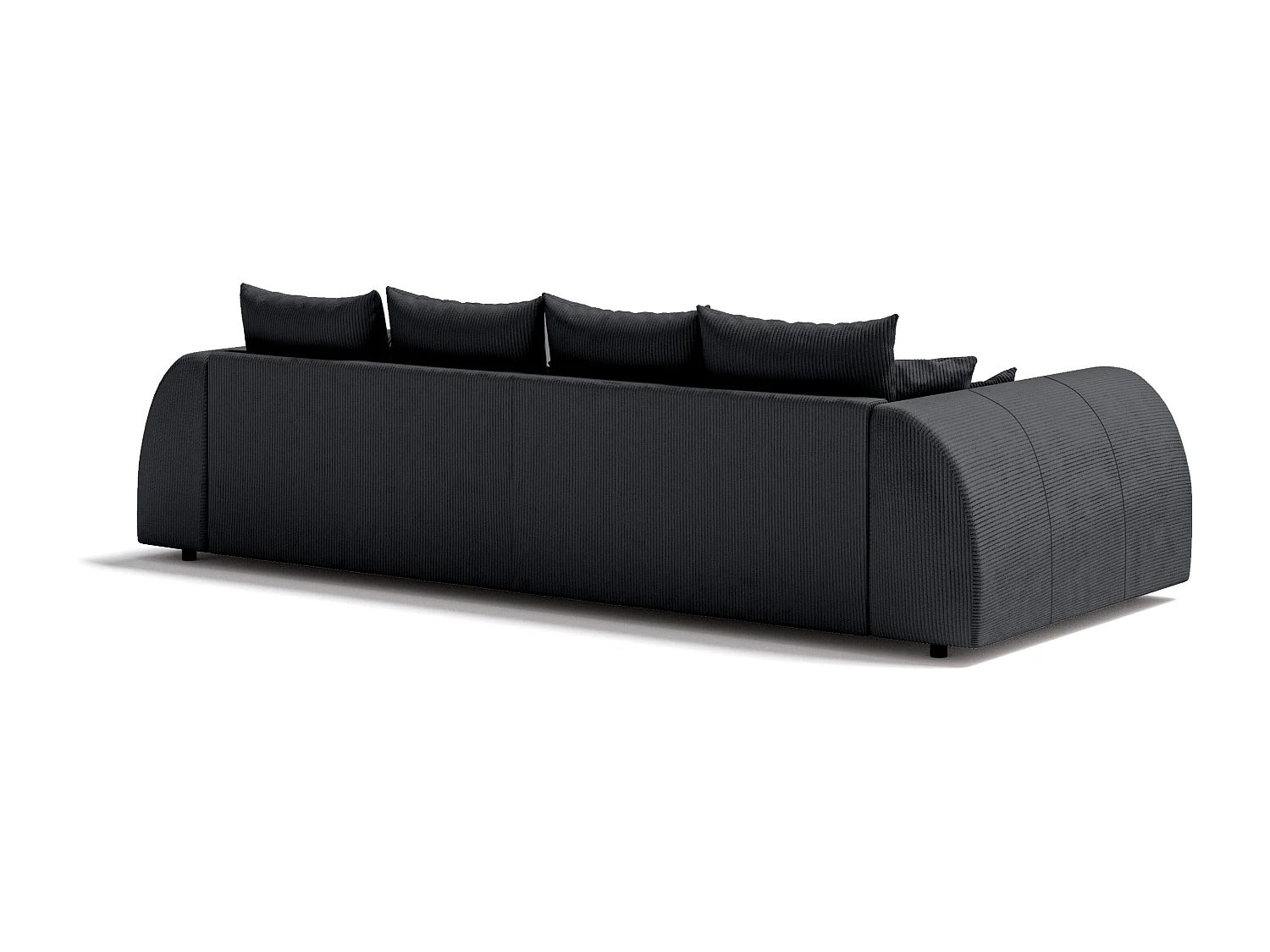 Levana - Big Sofa 5 Sitzer boxspringfederung lounge Sofa in Schwarz Cord-Stoff