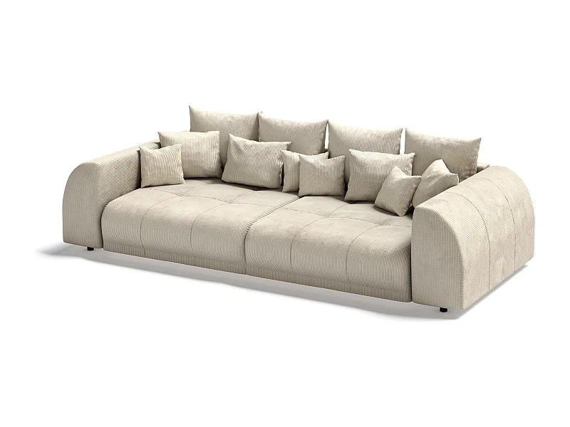 Levana - Big Sofa 5 Sitzer boxspringfederung lounge Sofa in Beige Cord-Stoff