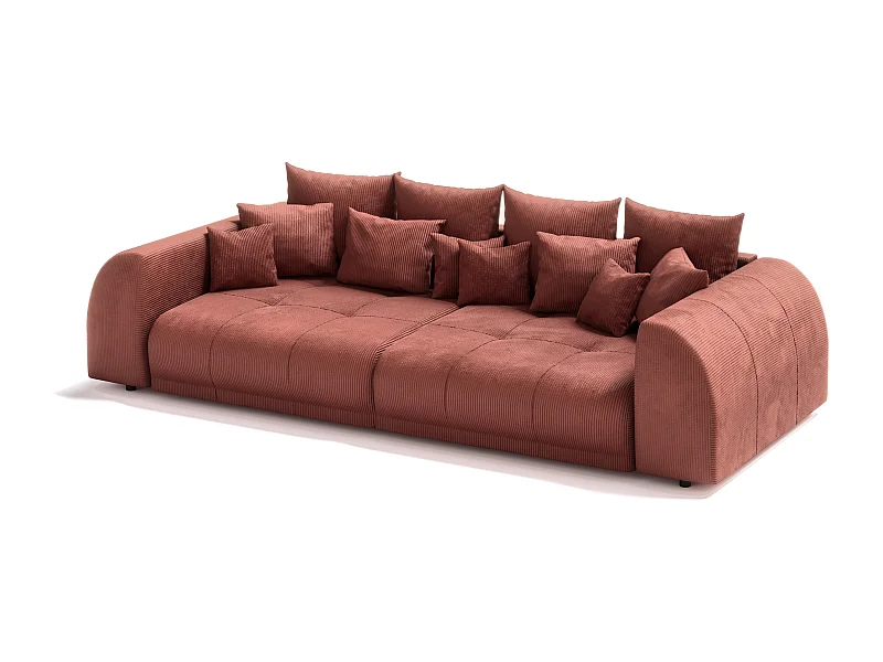 Levana - Big Sofa 5 Sitzer boxspringfederung lounge Sofa in Terrakotta Cord-Stoff