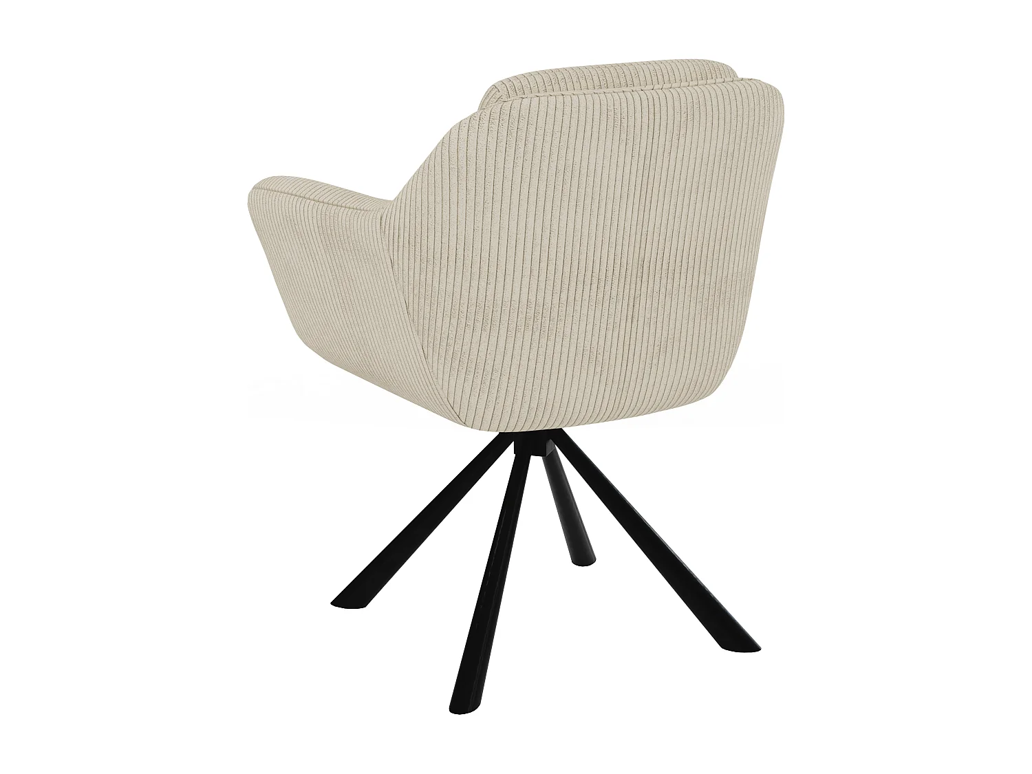 Carl - Polsterstuhl mit 180° Drehfunktion und Nivellierung aus Beige Cord-Stoff