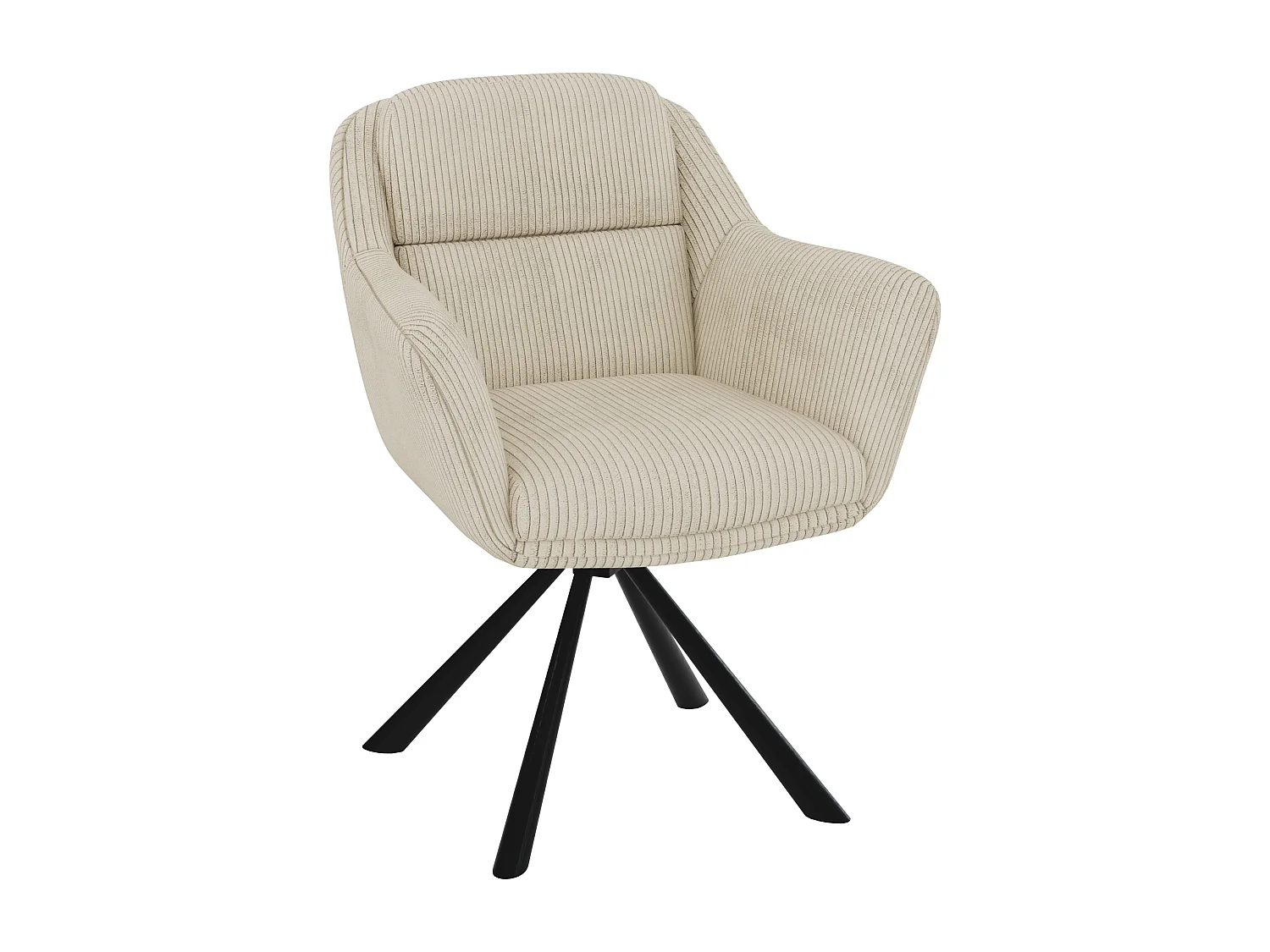 Carl - Polsterstuhl mit 180° Drehfunktion und Nivellierung aus Beige Cord-Stoff