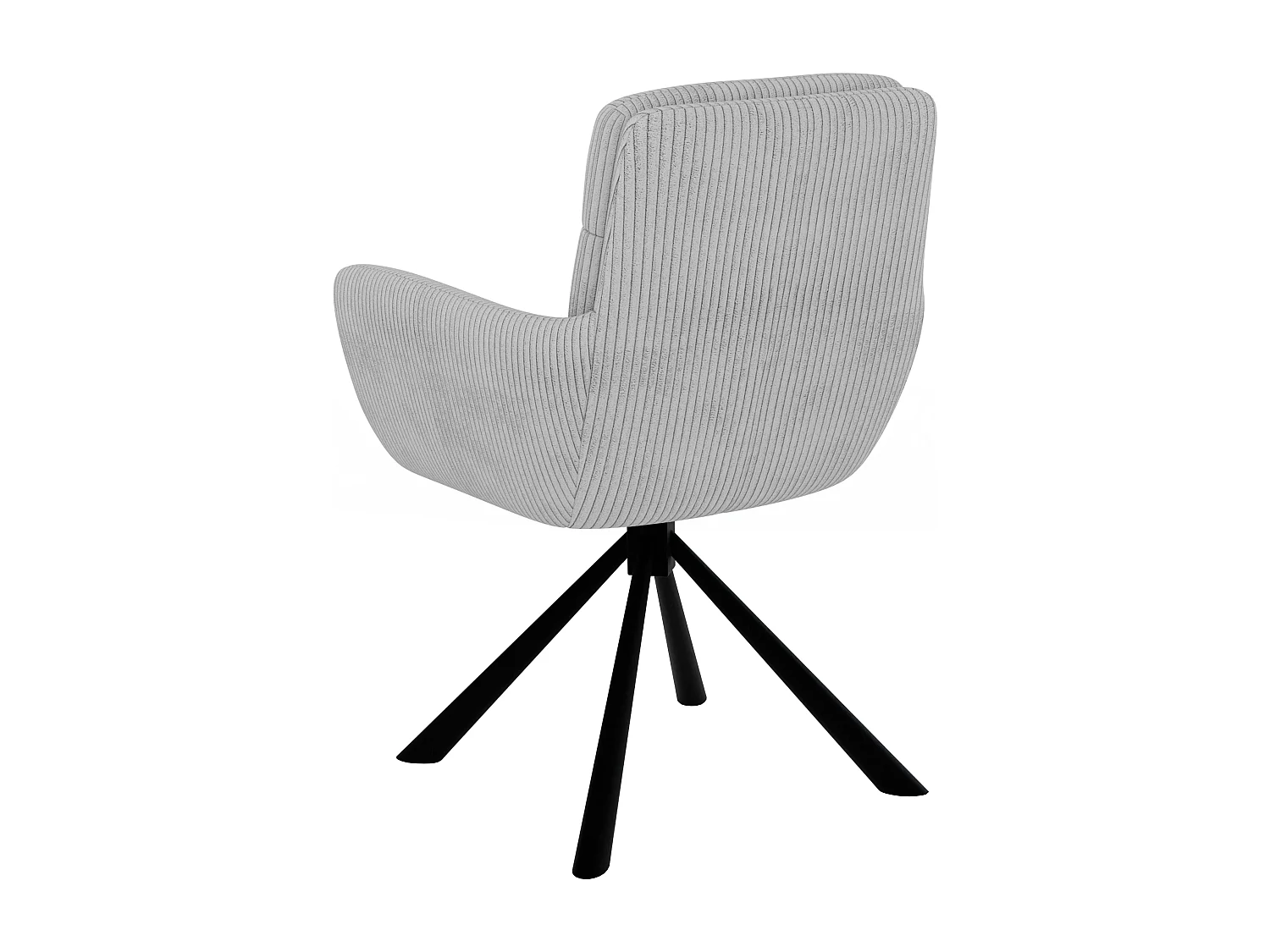 Chaise rembourrée en tissu côtelé avec fonction de rotation à 180° et mise à niveau FRANK