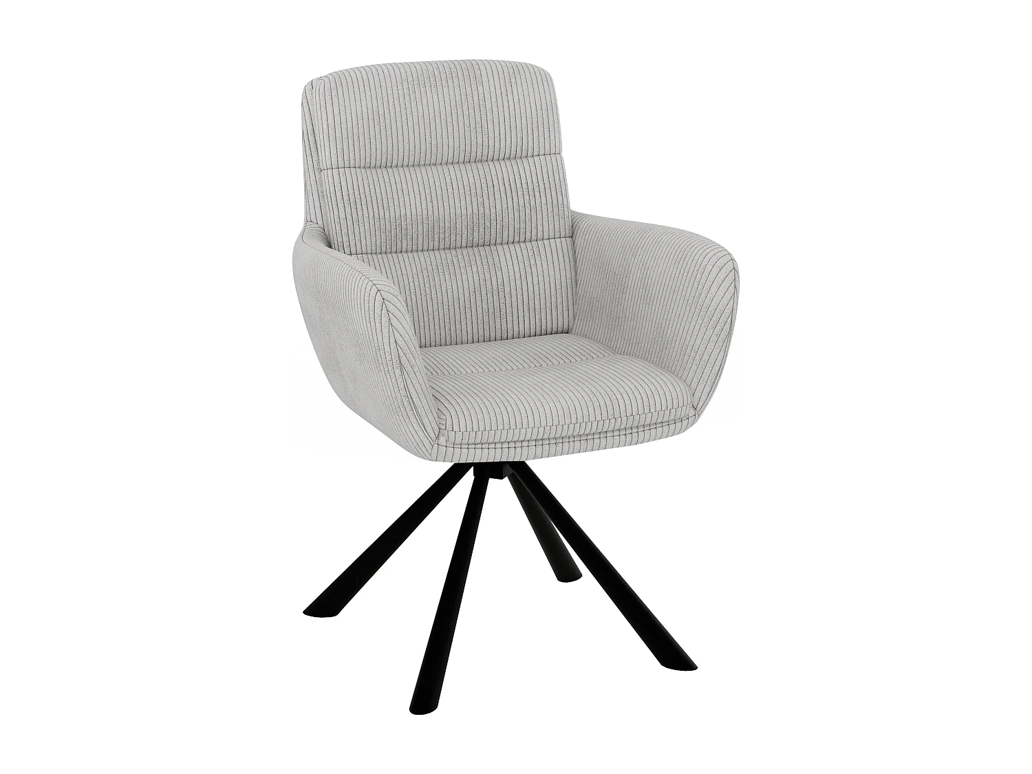 Chaise rembourrée en tissu côtelé avec fonction de rotation à 180° et mise à niveau FRANK