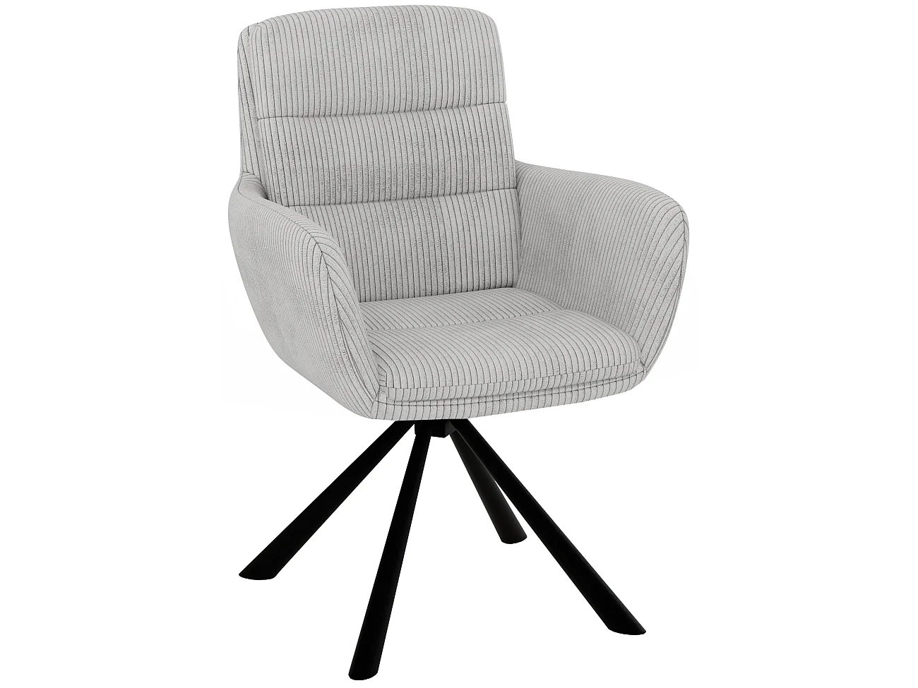 Chaise rembourrée en tissu côtelé avec fonction de rotation à 180° et mise à niveau FRANK