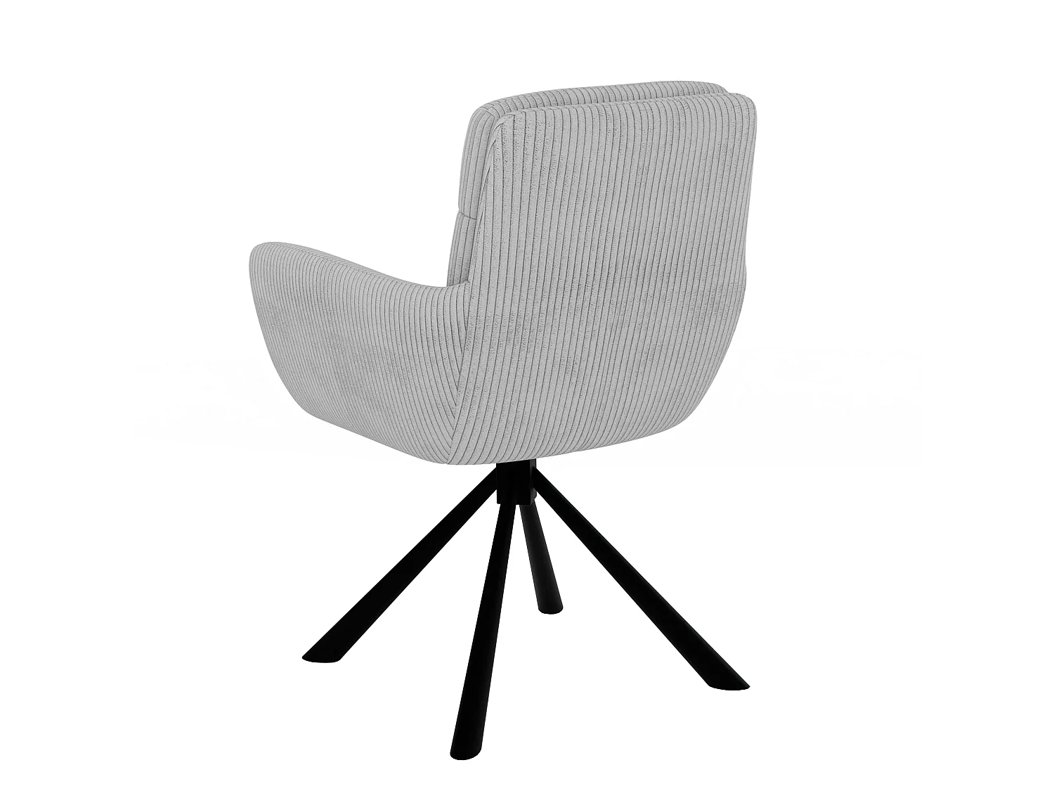 Chaise rembourrée en tissu côtelé avec fonction de rotation à 180° et mise à niveau FRANK