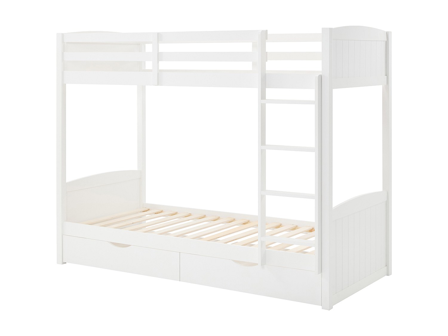 Etagenbett - 2 x 90 x 200 cm - 2 Schubladen - Kiefer & MDF - Weiß - LIMODAR günstig online kaufen