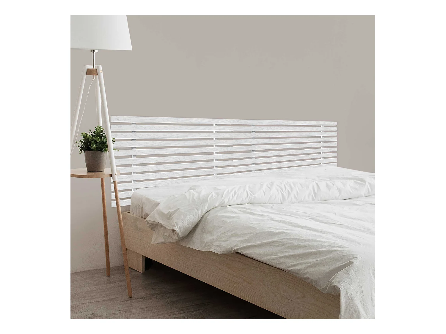 2. DHOME Tête de Lit DM Bois Recyclé Double Style Palette Japonaise Divisée en 2 Pièces 180x46cm Lits 180 - Bois Blanc