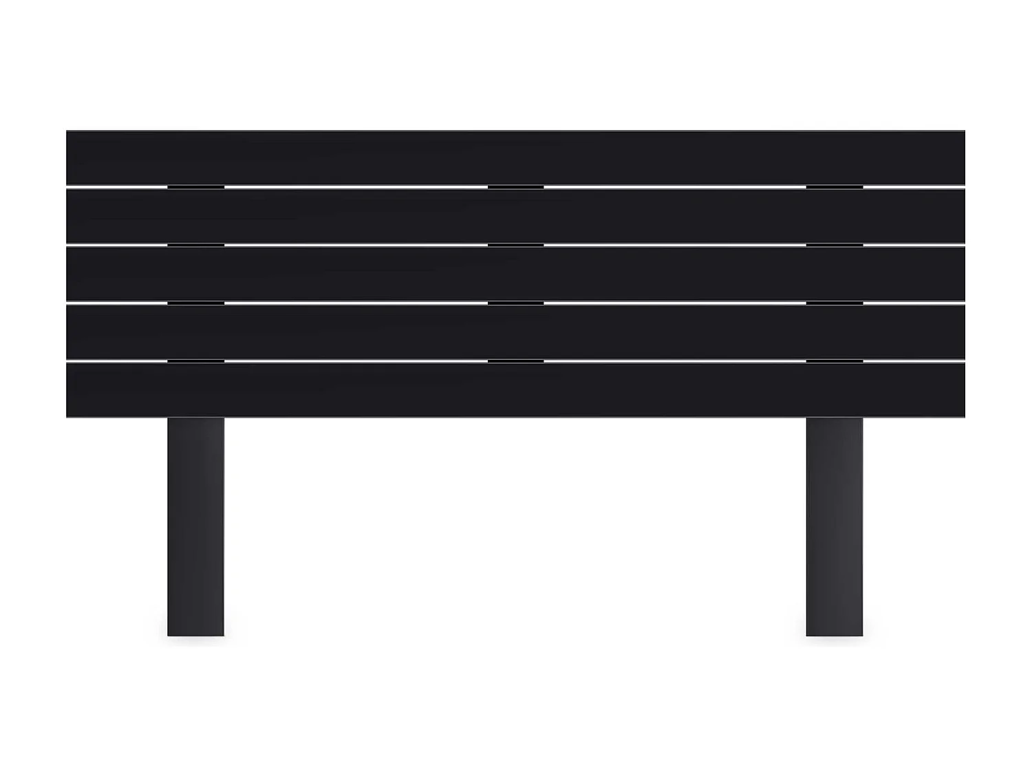 DHOME Kopfteil aus recyceltem Holz Dm Horizontal Palettenstil mit Beinen 145 x 115 cm, Betten 145 – Massivschwarz