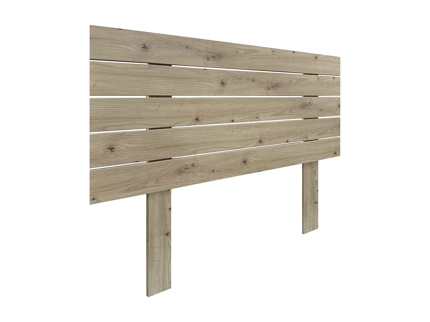 DHOME Kopfteil aus recyceltem Holz, Dm, horizontal, Palettenstil mit Beinen, 80 x 115 cm, Betten 80 – Eiche