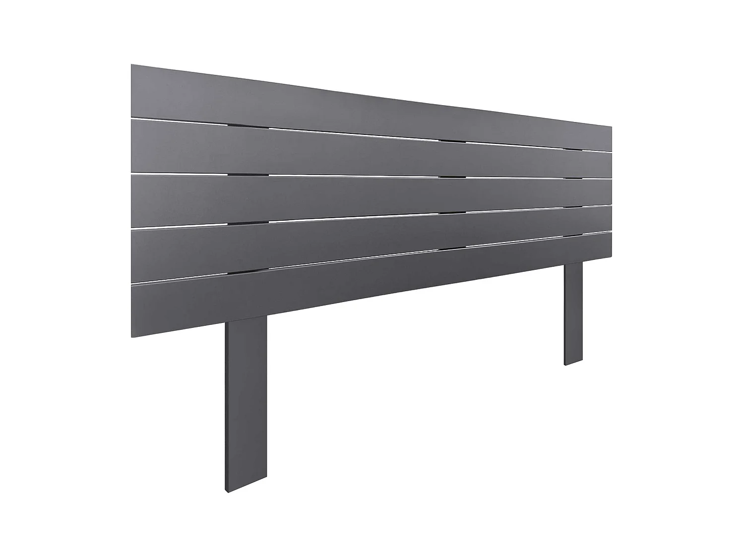 DHOME Tête de Lit Bois Recyclé Dm Style Palette Horizontale avec Pieds 160x115cm Lits 160 - Gris Massif