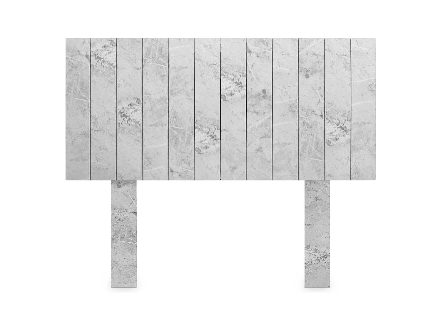 DHOME Kopfteil aus recyceltem Holz im vertikalen Dm-Stil mit Beinen 90 x 115 cm, Betten 90 – Marmor-Finish