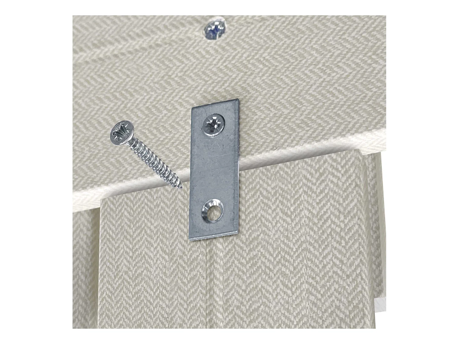 DHOME Kopfteil aus recyceltem Holz im vertikalen Dm-Stil mit Beinen 145 x 115 cm, Betten 145 – beige Spikes