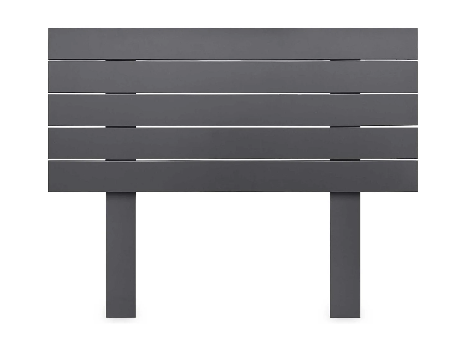 DHOME Kopfteil aus recyceltem Holz, Dm, horizontal, Palettenstil mit Beinen 95 x 115 cm, Betten 95 – Massives Grau