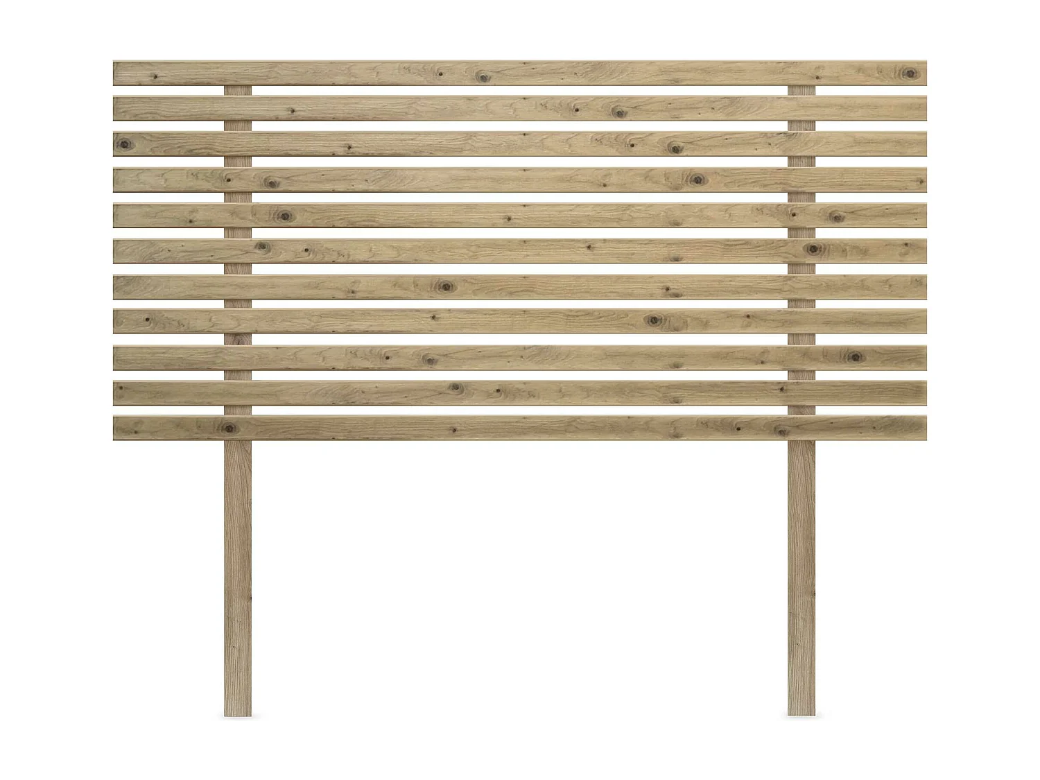 DHOME Kopfteil aus recyceltem Holz Dm im japanischen Stil mit Beinen 110 x 115 cm, Betten 110 – Eiche