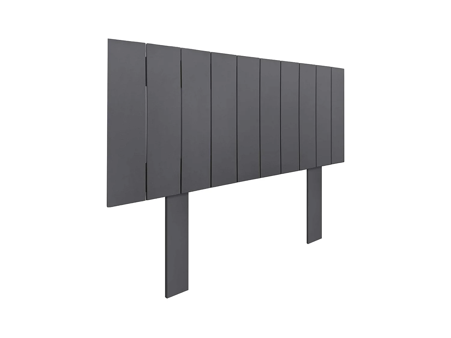 DHOME Tête de Lit Bois Recyclé Dm Style Vertical avec Pieds 90x115cm Lits 90 - Gris Massif