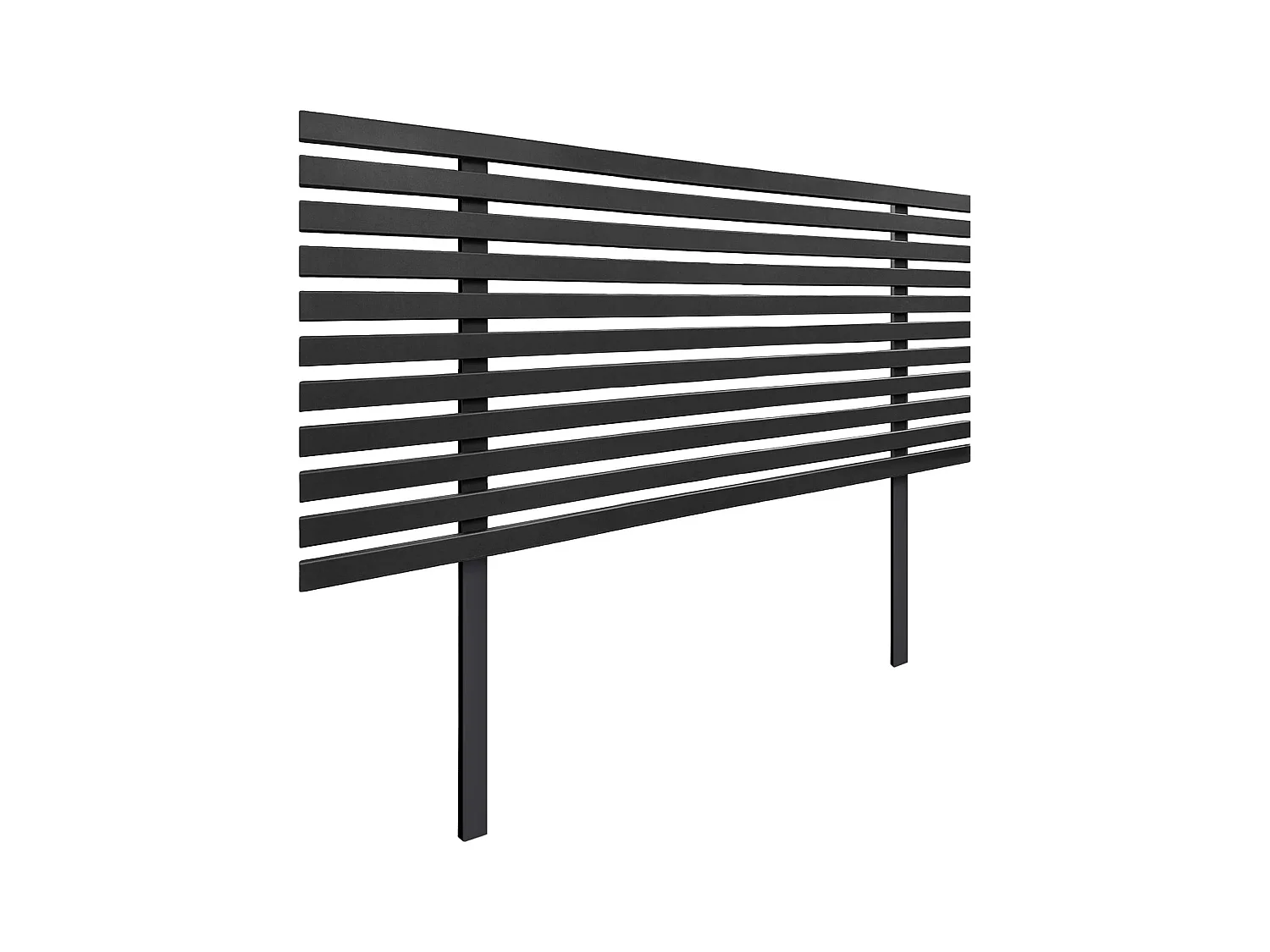 DHOME Kopfteil aus recyceltem Dm-Holz im japanischen Stil mit Beinen, 95 x 115 cm, Betten 95 – Massives Schwarz