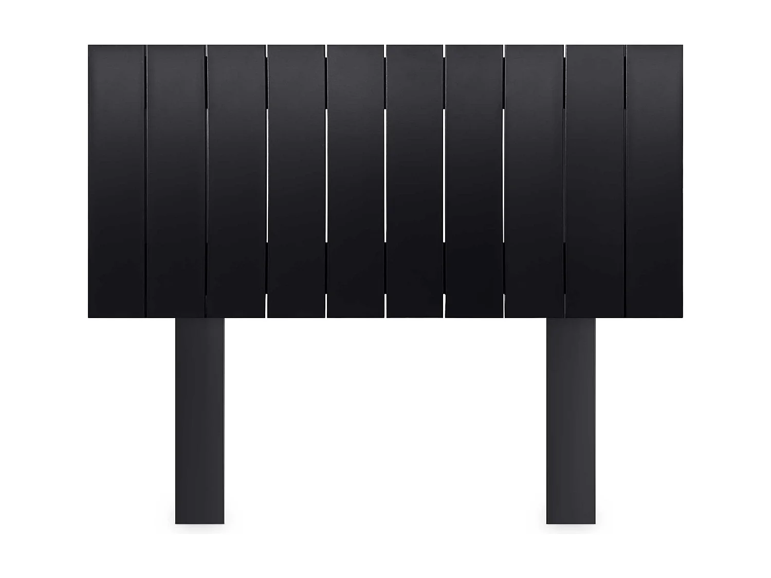 DHOME Kopfteil aus recyceltem Holz im vertikalen Dm-Stil mit Beinen 90 x 115 cm, Betten 90 – Massives Schwarz