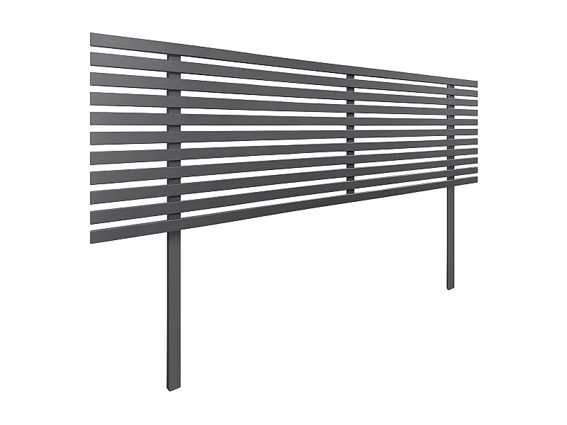 DHOME Tête de Lit Bois Recyclé Dm Style Japonais avec Pieds 150x115cm Lits 150 - Gris Massif